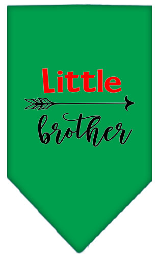 Little Brother Screen Print Bandana Emerald Green Large